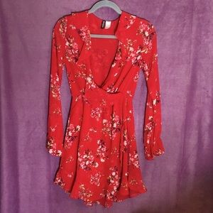 H&M Divided Floral Dress, Sheer Sleeves, Ruffles